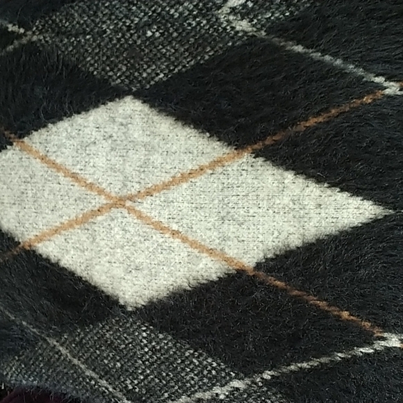 Marled Argyle Grey/Black Sweater Coat Jacket sz S - Picture 12 of 12